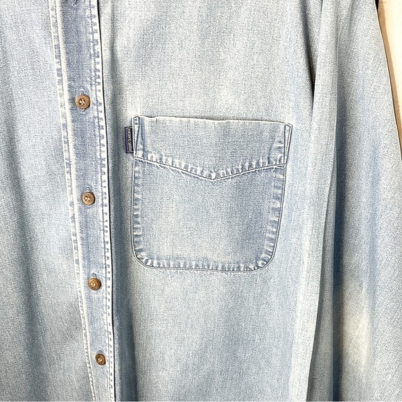 PIERRE CLARENCE | Men’s French Button Down Chambray Long Sleeve Shirt - Picture 2 of 6